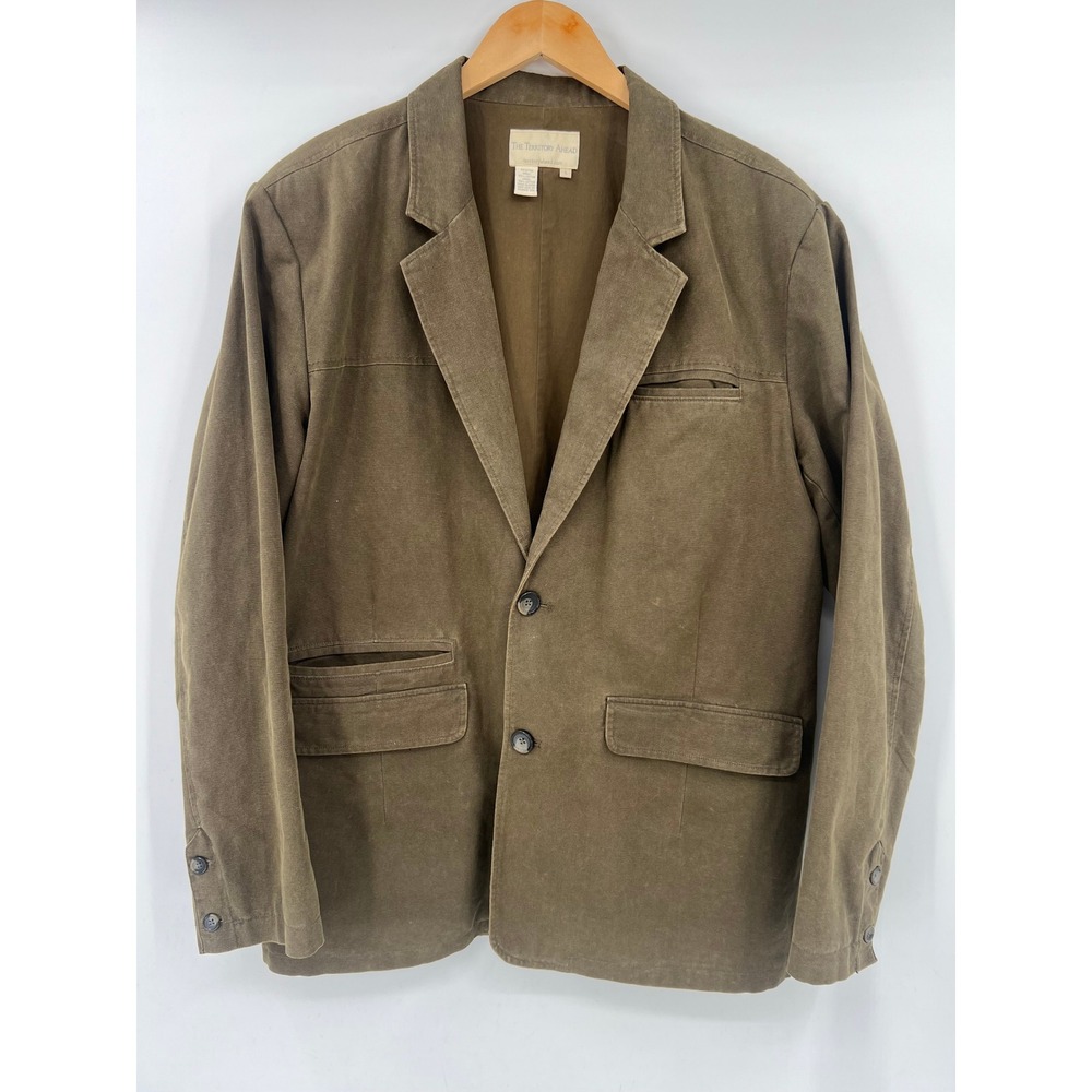 The Territory Ahead Men L Brown Rugged Chore Sport Coat Field Jacket